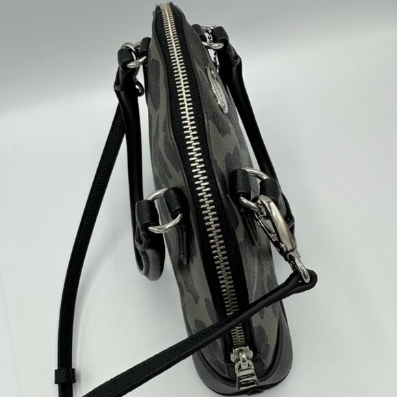 EUC Coach Mini Cora Domed Satchel Crossbody Ocelot Print & Coated Canvas #F36219 - Picture 8 of 13